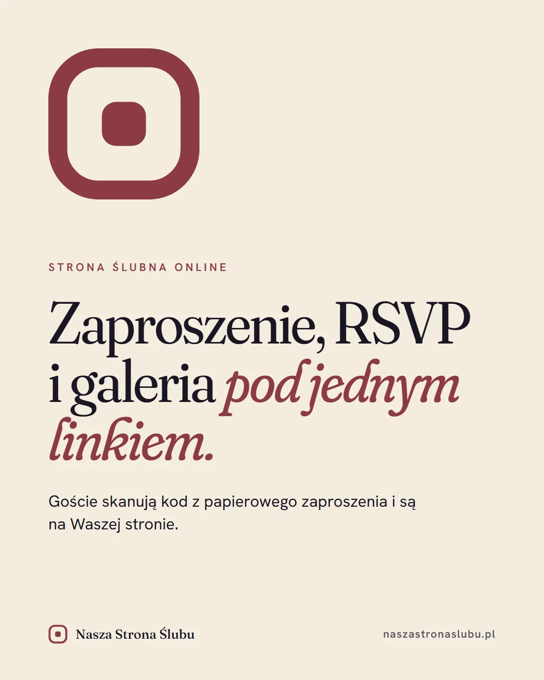 Grafika: strona ślubna online — zaproszenie, RSVP i galeria pod jednym linkiem